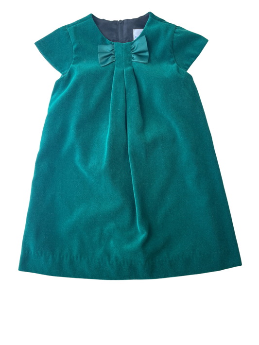 Florence Eiseman Dress - Green Velvet with Bow | size 5