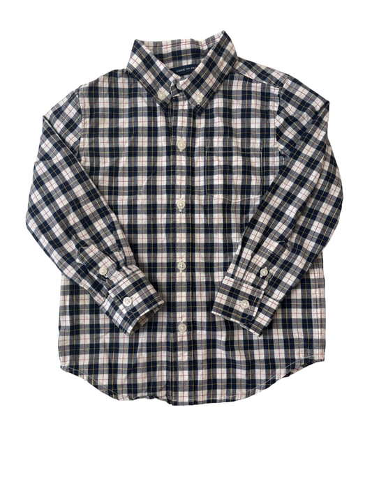 Janie and Jack Dress Shirt - Navy Plaid | size 2T