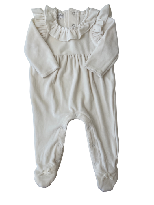 Mudpie Onesie - White Flare Detail | size 0 - 3 Months