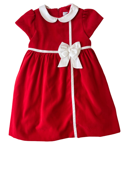 Florence Eiseman Dress - Red Velvet with Bow | size 5