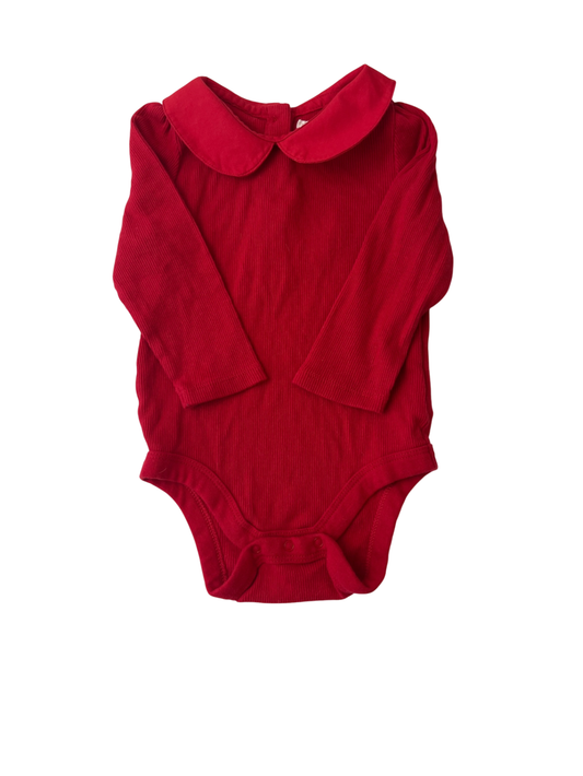 Baby Gap Romper - Red Ribbed | size 6-12 months