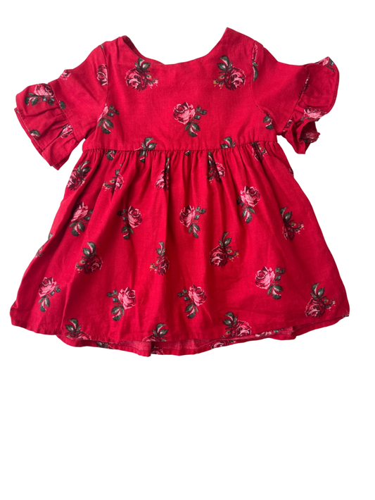 Baby Gap Dress - Red - Roses | size 6-12 months