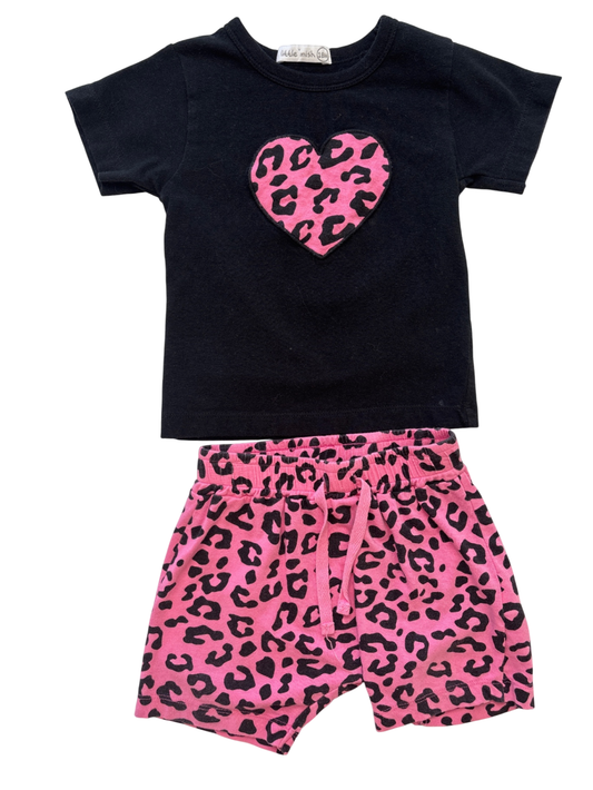 Little Mish | 18 Months | Animal Print T-Shirt & Shorts
