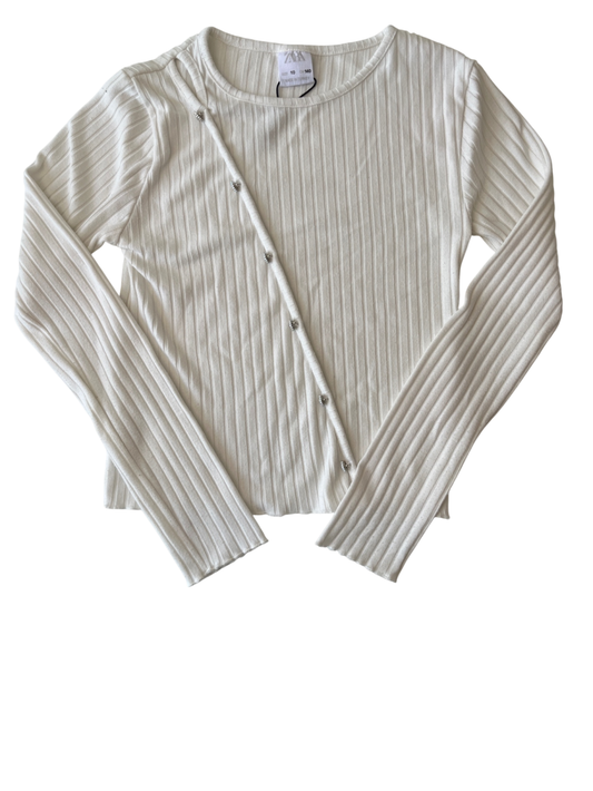 Zara Sweater - White Sparkle Buttons | size 10