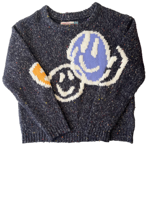 Vintage Havana Sweater - Grey - Smiley Face | size L