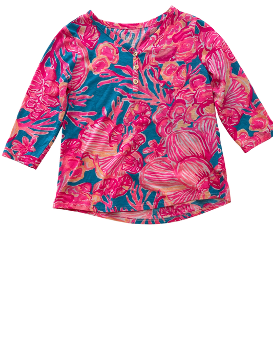 Lilly Pulitzer Shirt - Pink 100% Cotton | size M (6-7)