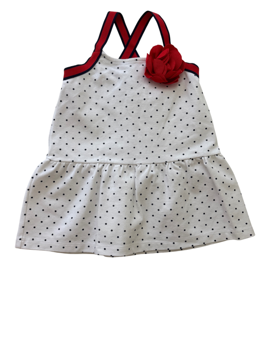 Janie and Jack Dress - White Polka Dot | size 18 - 24 Months