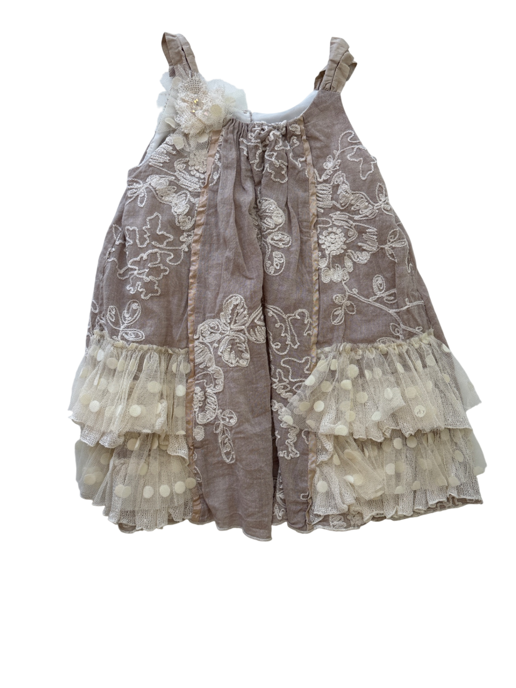 Isobella & Chloe Dress - Beige Tulle | size 2T