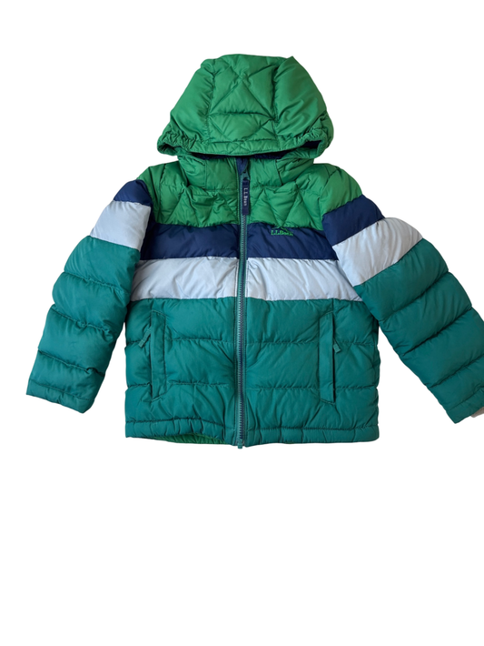 LL Bean Down Jacket - Green - Fleece lined | size 5/6