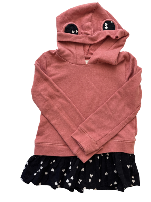 Tucker + Tate Sweatshirt - Pink Peplum Mixed Media Hoodie | size 5T