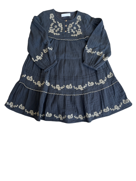 Zara Dress - Charcoal Flower Detail | size 7