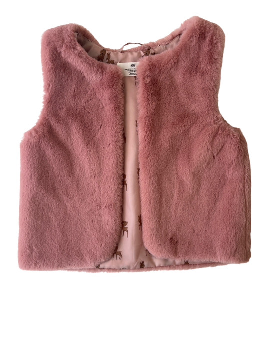 H&M Vest - Pink Faux Fur | size 6/7