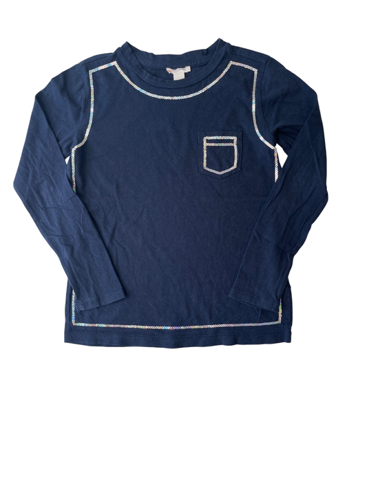 Crewcuts Long Sleeve T-Shirt - Navy Sparkle Detail | size S