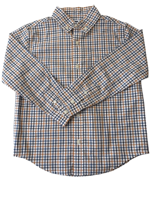 Janie and Jack Shirt - White Plaid Dress Shirt | size 5T