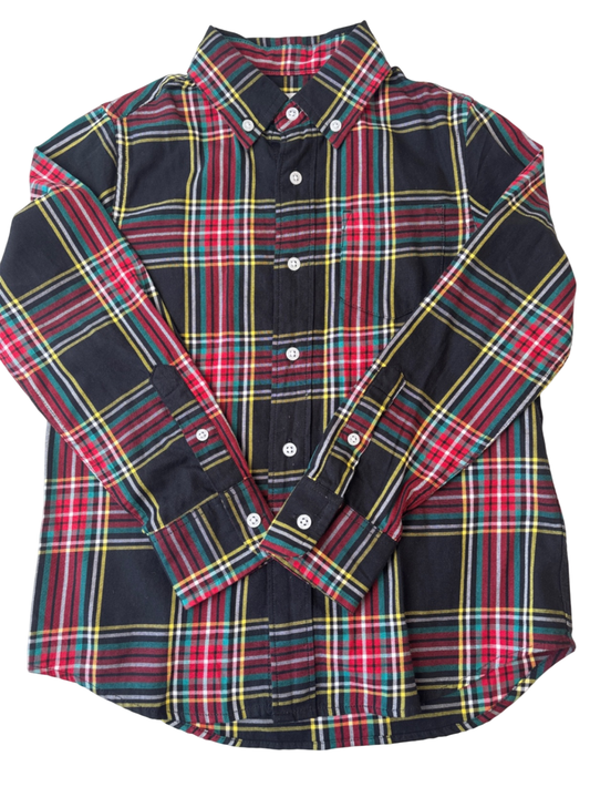 Crewcuts Shirt - Black Black Plaid Dress Shirt | size 4T/5T