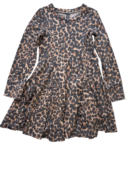 Pixie Lane Dress - Multicolor Animal Print Long Sleeve Twirl Dress | size 6/7