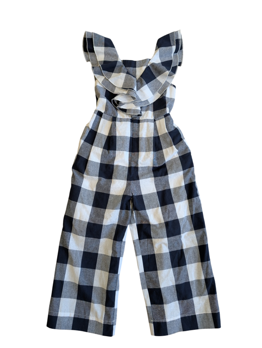 Habitual Kids Jumpsuit - Navy Large Gingham | size 5/6