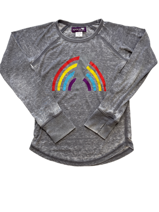 Sparkle Longsleeve T-Shirt - Grey Rainbow | size 12