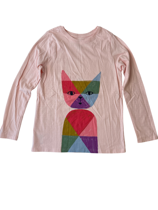 Tea Long Sleeve T-Shirt - Pink Cat | size 12