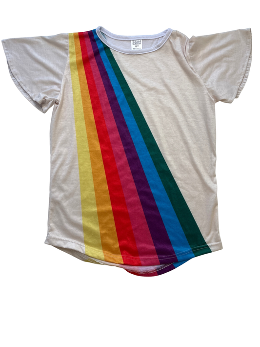 Urban Smalls T-Shirt - Cream Rainbow | size 12Y