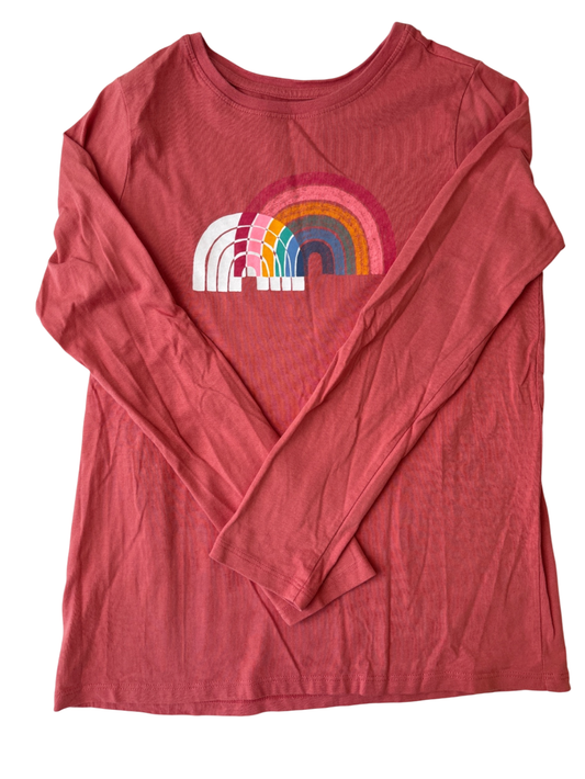 Tea Long Sleeve T-Shirt - Pink Rainbow | size 14