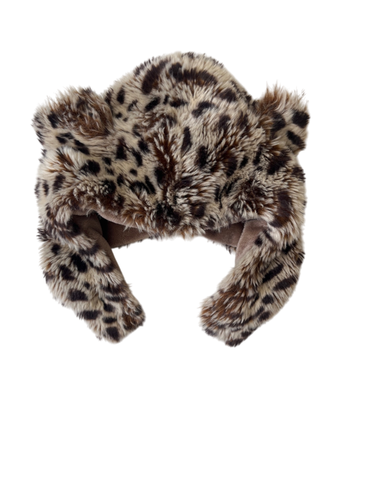Eskimo Kids Hat - Tan Cheetah Print | size One Size