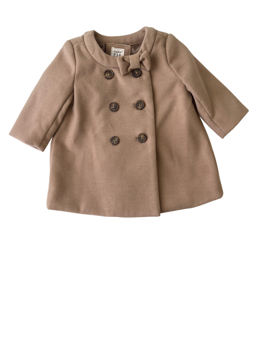 BabyGap Peacoat - Brown Bow detail | size 0-6 Months