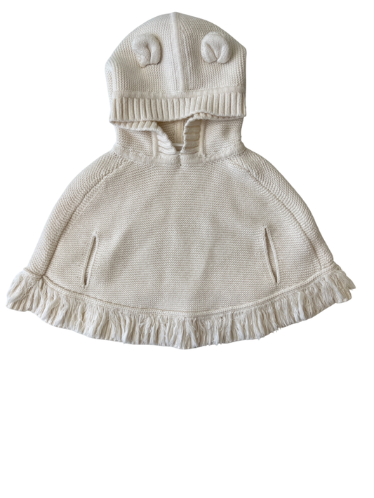 Baby Gap jacket - White Poncho | size 12-18 Months