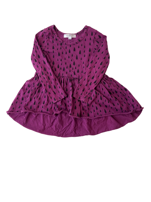 Joah Love Dress - Purple Rain Drop Design | size 2T