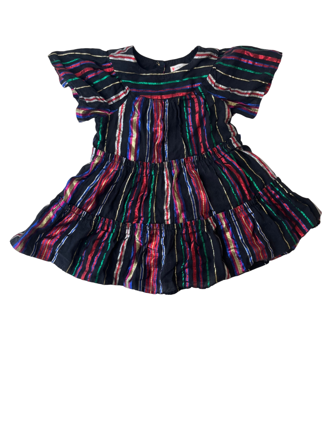 Crewcuts Dress - Metallic Multicolor Stripes | size 2T