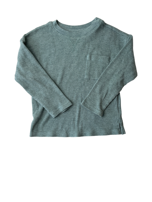 Cat & Jack Long Sleeve T-Shirt - Green Waffle Knit | size 4T