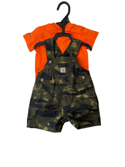 Carhartt 2 Piece Ensemble - Multicolor Bodysuit + Shortall | size 6 Months