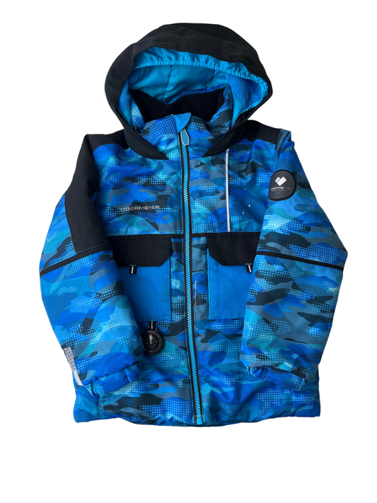 Obermeyer Coat - Blue Camouflage mixed media | size 4T