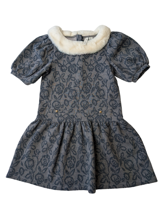 Janie and Jack Dress - Navy Jacquard knit | size 7