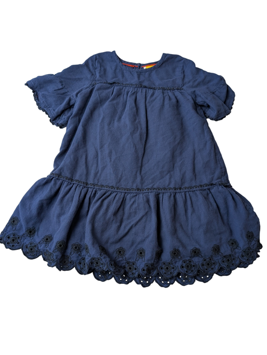 Mini Boden Dress - Navy Embroidery detail | size 5-6