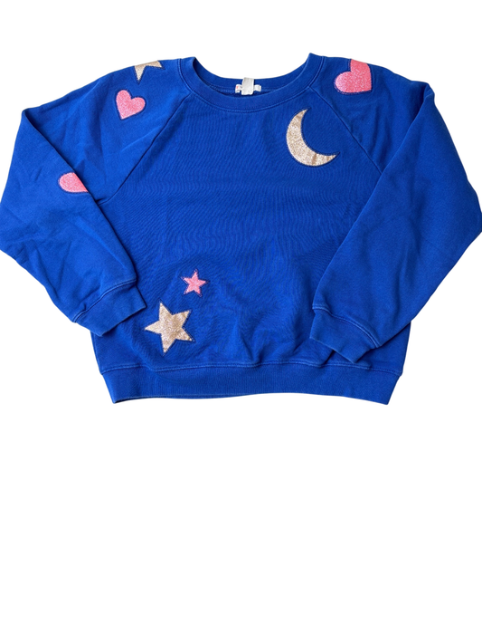 Crewcuts Sweatshirt - Blue Glitter Applique | size 10-11
