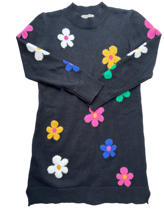 Hannah Banana Dress - Black Sweater Floral | size 12