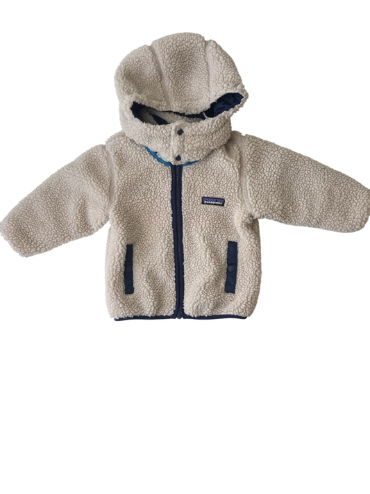 Patagonia Coat/Jacket - Cream Reversible Tribbles Hoody | size 12-18 months