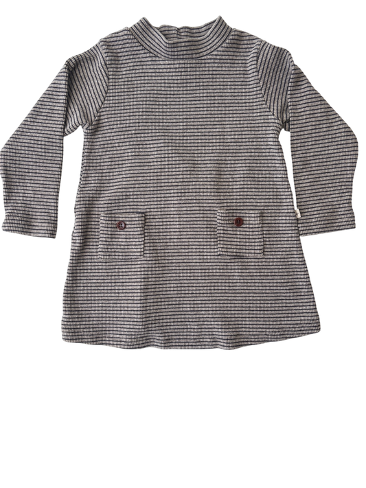 1+ in the family Dress - Brown Stripe Mock Turtleneck | size 18 Months