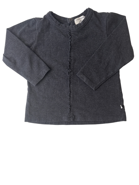 1+ in the family Shirt - Black Ruffle Shirt | size 24 Months