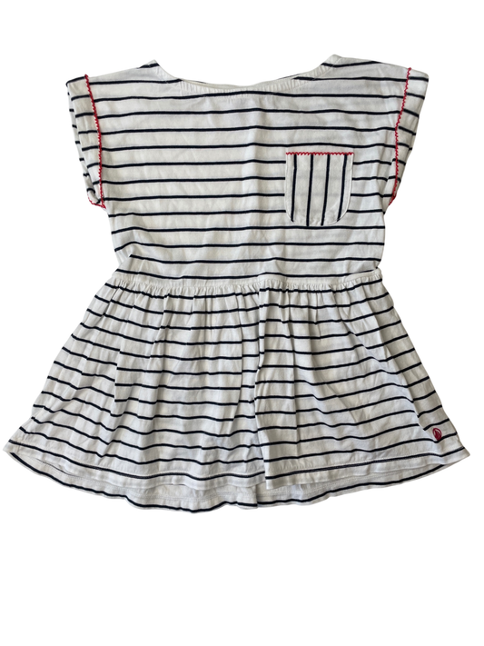 Petit Bateau Dress - White Striped | size 4T