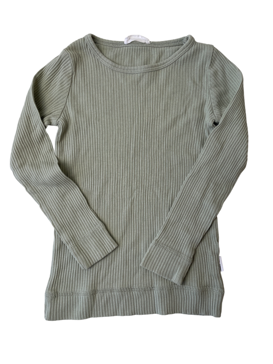 Jamie Kay Long Sleeve T-Shirt - Green Ribbed | size 3T