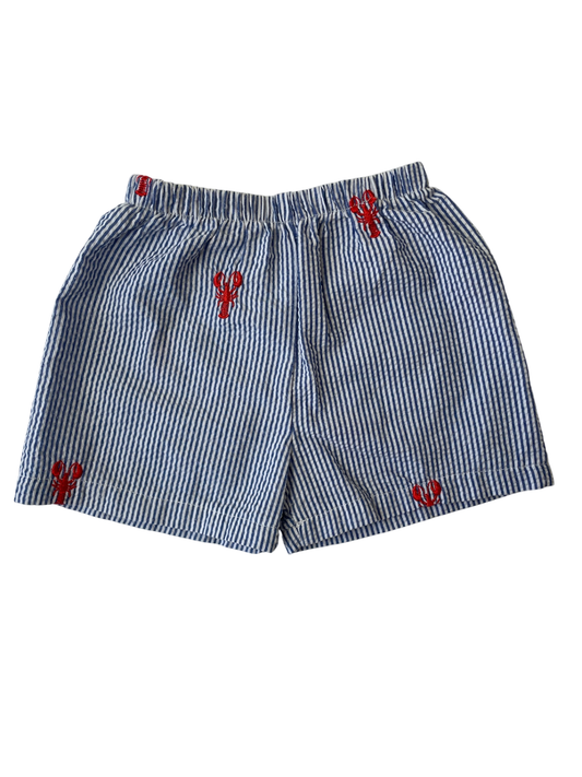 Piping Prints Shorts - Blue/White Seersucker | size 2T
