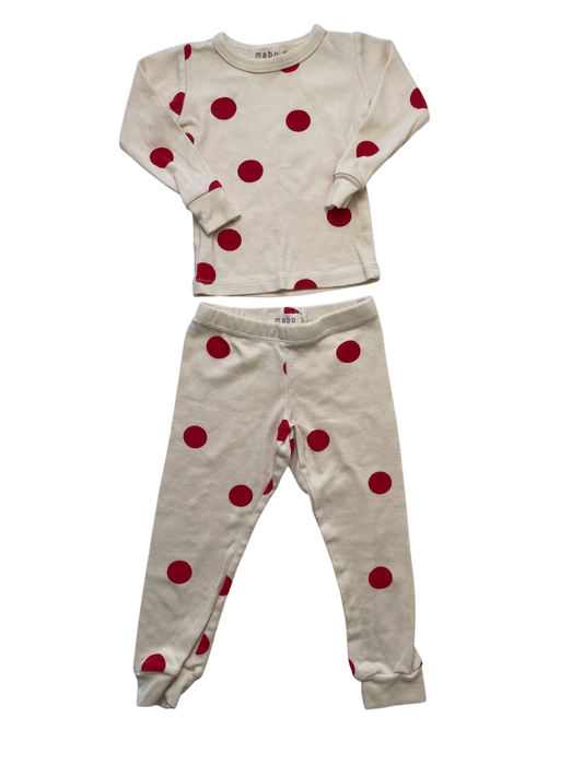 Mabo 2 Piece Ensemble - White Polka Dot | size 6 Months
