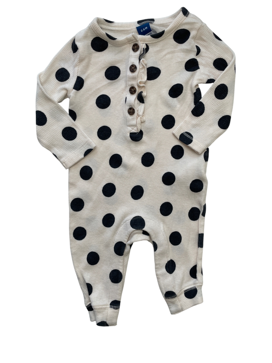Old Navy Onesie - White Polka Dot | size 3 - 6 Months