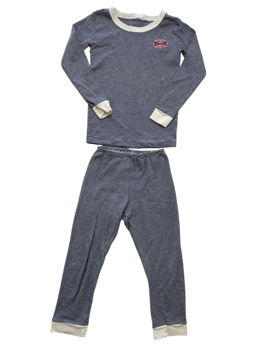 Petit Bateau 2 Piece Ensemble - Blue Striped | size 4T