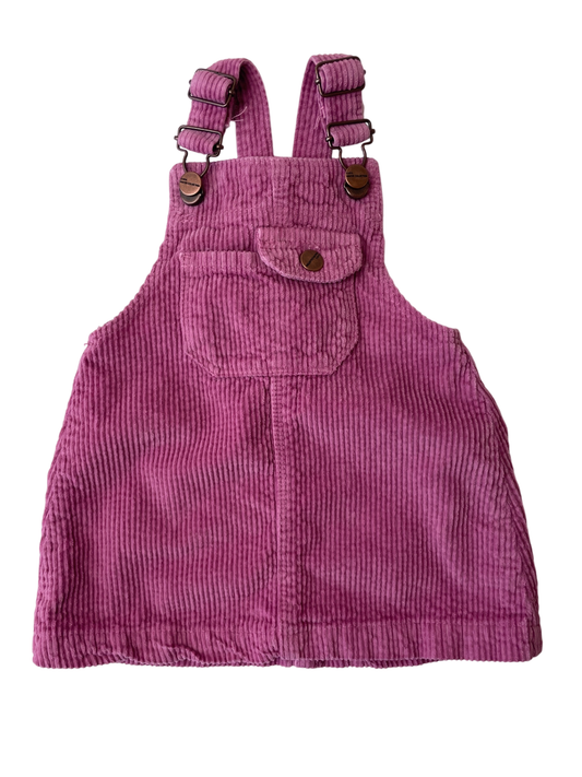 Zara Dress - Pink Corduroy Overalls | size 9 - 12 Months