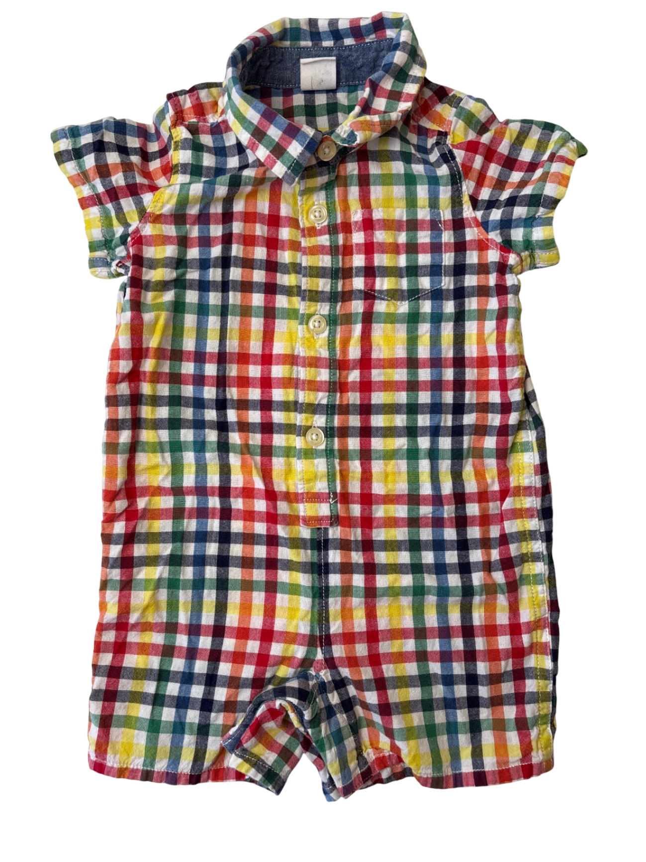 BabyGap Romper - Multicolor Plaid | size 6 -12 Months