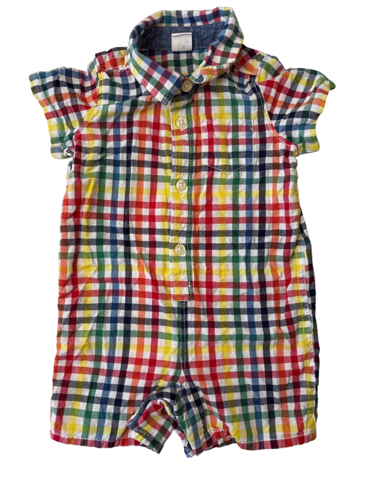 BabyGap Romper - Multicolor Plaid | size 6 -12 Months