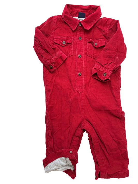 BabyGap Jumper - Red Corduroy with Lining | size 12 - 18 Months